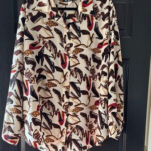 VIDA Multicolor Abstract Blouse